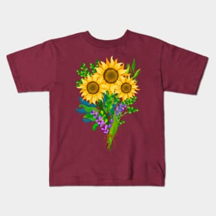 Sunflower Bouquet Kids T-Shirt